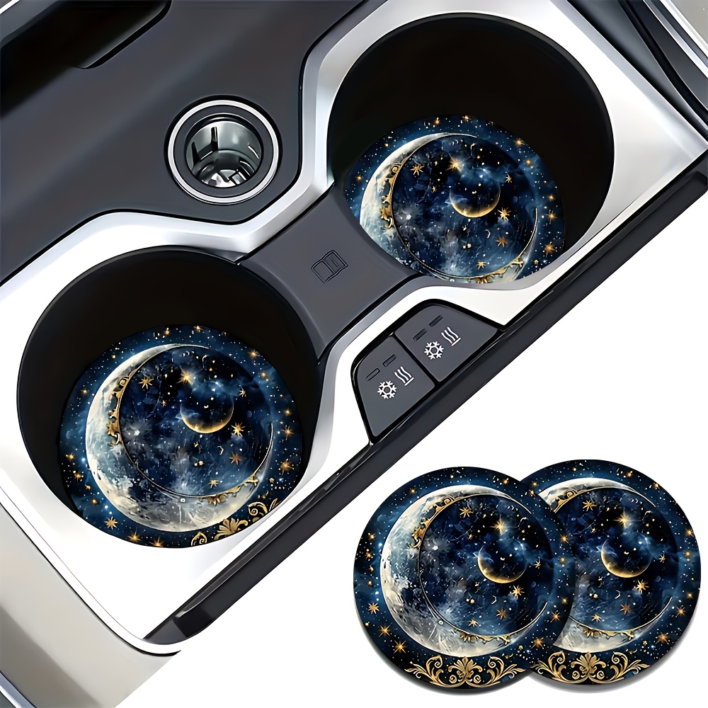 Women Accessories Box - 2 stuks Starry Night Moon auto-onderzetters