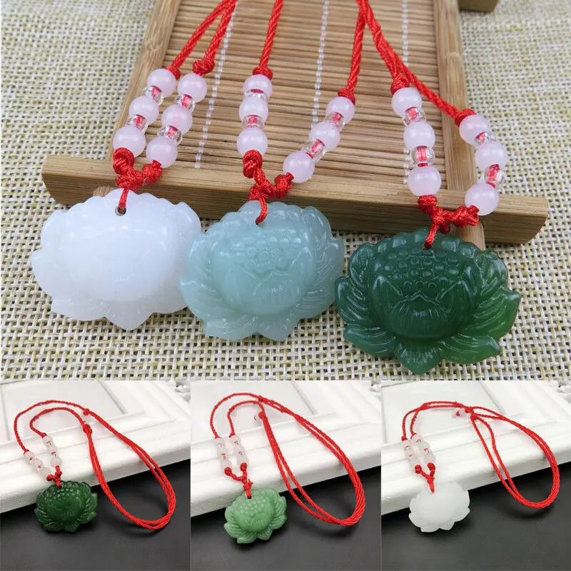Women Accessories Trendy - Natuurlijke groene jade lotus hanger kralen