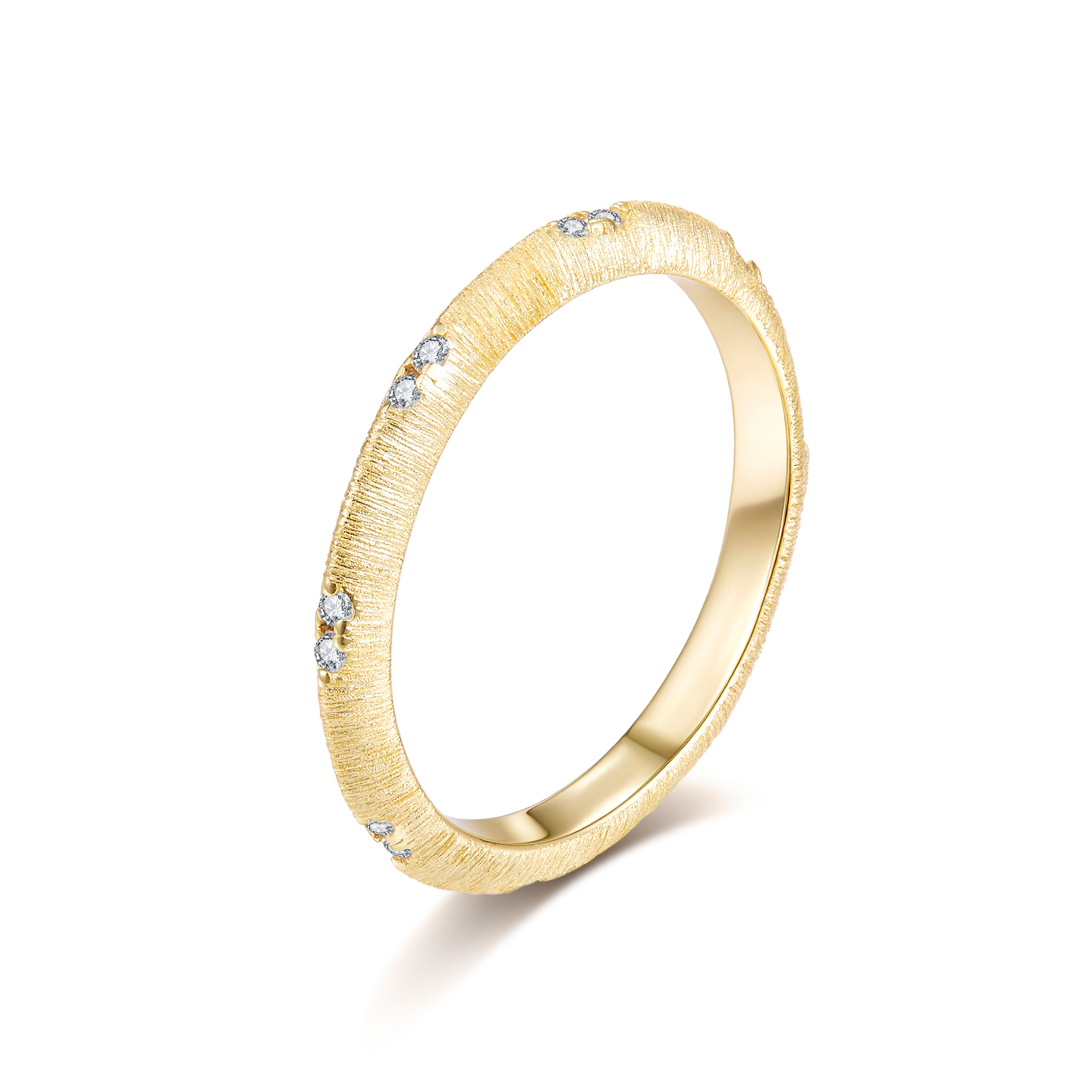 Women'S Affordable Accessories - Italiaanse handgemaakte geborstelde afwerking Moissanite ring