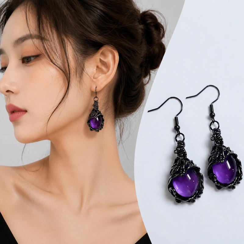 Vintage paarse kristallen oorb - Women'S Accessories For Formal Wear recensie en prijs