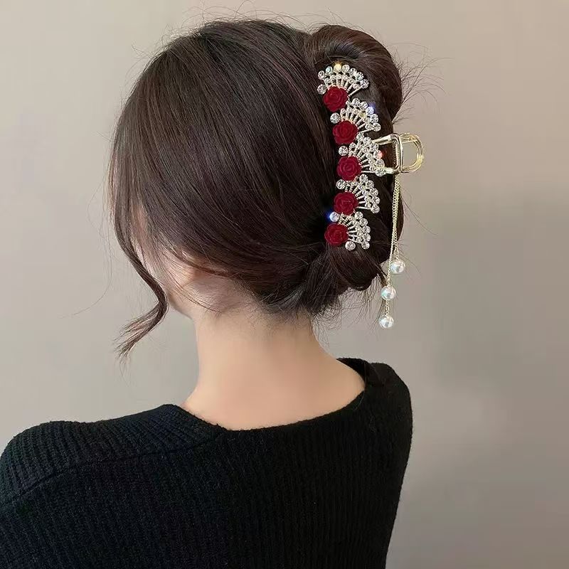 Vintage rode bloemen haarclip  - Women'S Accessories For Formal Wear recensie en prijs